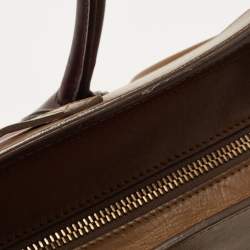 Pre Owned Celine Tri Color Leather Mini Luggage Tote