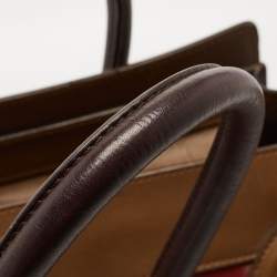 Pre Owned Celine Tri Color Leather Mini Luggage Tote