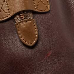 Pre Owned Celine Tri Color Leather Mini Luggage Tote