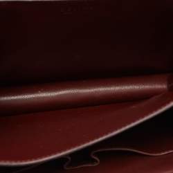 Pre Owned Celine Burgundy Python Medium Classic Box Shoulder Bag