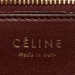 Pre Owned Celine Burgundy Python Medium Classic Box Shoulder Bag