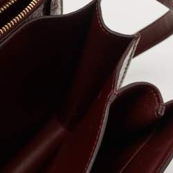 Pre Owned Celine Burgundy Python Medium Classic Box Shoulder Bag