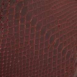 Pre Owned Celine Burgundy Python Medium Classic Box Shoulder Bag