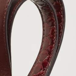 Pre Owned Celine Burgundy Python Medium Classic Box Shoulder Bag