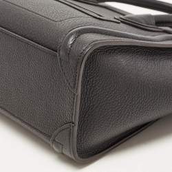 Pre Owned Celine Black Leather Nano Luggage Tote