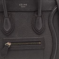Pre Owned Celine Black Leather Nano Luggage Tote