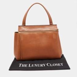 Celine Tan Leather Medium Edge Top Handle Bag