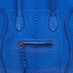 Pre Owned Celine Blue Python Medium Phantom Luggage Tote 