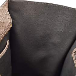 Pre Owned Celine Grey Python Mini Luggage Tote