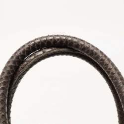 Pre Owned Celine Grey Python Mini Luggage Tote