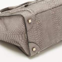 Pre Owned Celine Grey Python Mini Luggage Tote