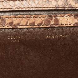 Pre Owned Celine Tri Color Python and Suede Medium Trapeze Top Handle Bag