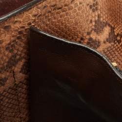 Pre Owned Celine Tri Color Python and Suede Medium Trapeze Top Handle Bag