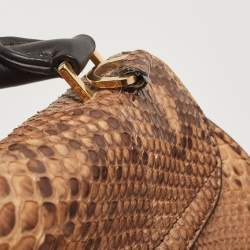 Pre Owned Celine Tri Color Python and Suede Medium Trapeze Top Handle Bag