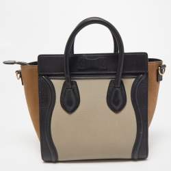 مملوكة مسبقًا Celine Tri Color Leather Nano Luggage Tote