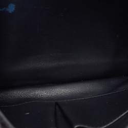 Pre Owned Celine Navy Blue Python Medium Classic Box Shoulder Bag