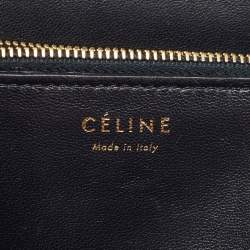 Pre Owned Celine Navy Blue Python Medium Classic Box Shoulder Bag