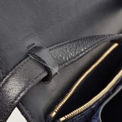 Pre Owned Celine Navy Blue Python Medium Classic Box Shoulder Bag