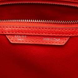 Pre Owned Celine Orange Leather Mini Luggage Tote