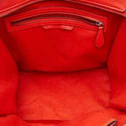 Pre Owned Celine Orange Leather Mini Luggage Tote