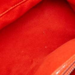 Pre Owned Celine Orange Leather Mini Luggage Tote