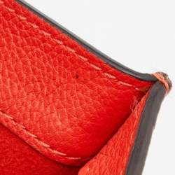 Pre Owned Celine Orange Leather Mini Luggage Tote
