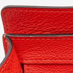 Pre Owned Celine Orange Leather Mini Luggage Tote