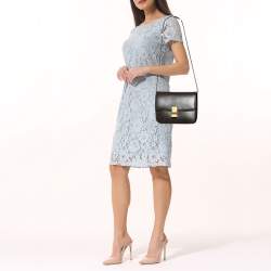 Pre Owned Celine Olive Green Leather Medium Classic Box Shoulder Bag