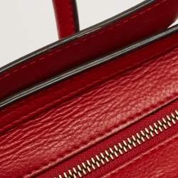 Pre Owned Celine Red Leather Nano Luggage Tote