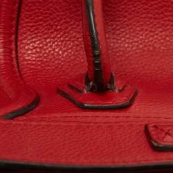 Pre Owned Celine Red Leather Nano Luggage Tote