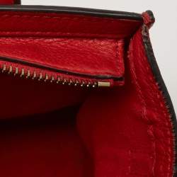 Pre Owned Celine Red Leather Nano Luggage Tote