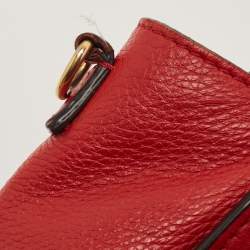 Pre Owned Celine Red Leather Nano Luggage Tote