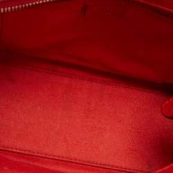 Pre Owned Celine Red Leather Nano Luggage Tote