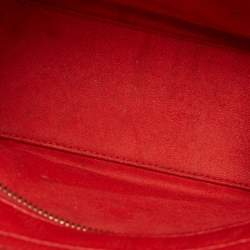 Pre Owned Celine Red Leather Nano Luggage Tote