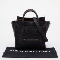 Celine Black Leather Nano Luggage Tote