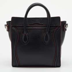 Celine Black Leather Nano Luggage Tote