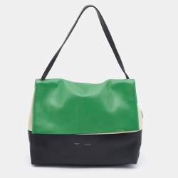 Pre Owned Celine Tri Color Leather All Soft Shoulder Bag