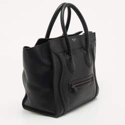 Pre Owned Celine Black Leather Mini Luggage Tote