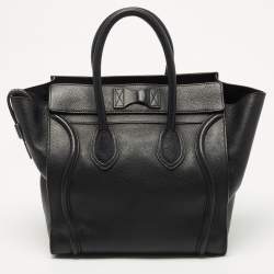 Pre Owned Celine Black Leather Mini Luggage Tote