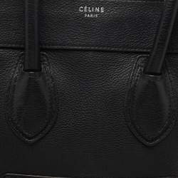 Pre Owned Celine Black Leather Mini Luggage Tote