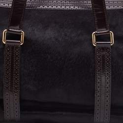 Pre Owned Celine Brown Calfhair and Leather Vintage Satchel