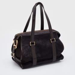 Pre Owned Celine Brown Calfhair and Leather Vintage Satchel
