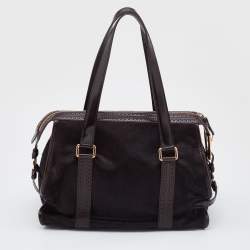 Pre Owned Celine Brown Calfhair and Leather Vintage Satchel