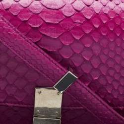 Celine Purple Python Leather Small Classic Box Flap Bag