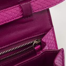 Celine Purple Python Leather Small Classic Box Flap Bag