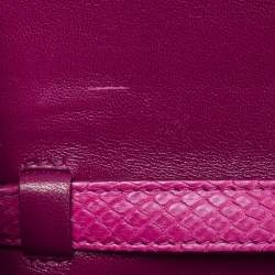 Celine Purple Python Leather Small Classic Box Flap Bag