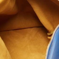 Pre Owned Celine Blue/Yellow Soft Leather Eyelet Pouch