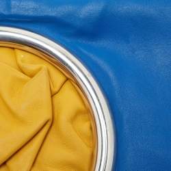 Pre Owned Celine Blue/Yellow Soft Leather Eyelet Pouch