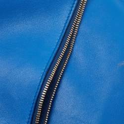 Pre Owned Celine Blue/Yellow Soft Leather Eyelet Pouch