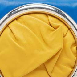 Pre Owned Celine Blue/Yellow Soft Leather Eyelet Pouch